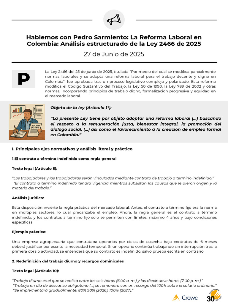 Análisis de la Reforma Laboral 2025 | PDF | Derecho laboral | Salario