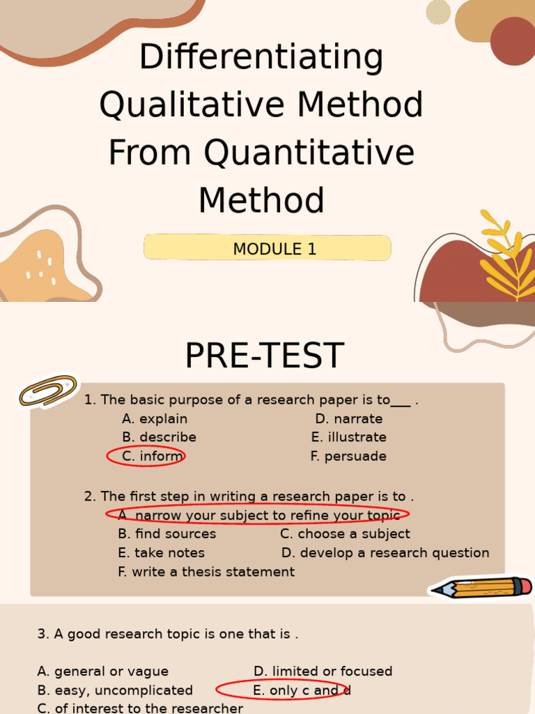 Module 1 - Lesson 1 3 6 | PDF | Methodology | Quantitative Research