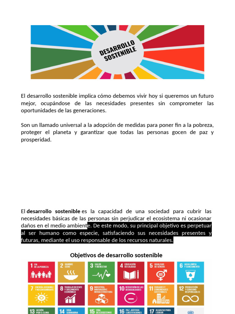 Desarrollo Sostenible y sus Retos | PDF | Sustentabilidad | Desarrollo ...