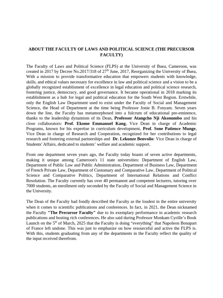 Faculty of Laws and Political Science Overview | PDF | Intelligence
