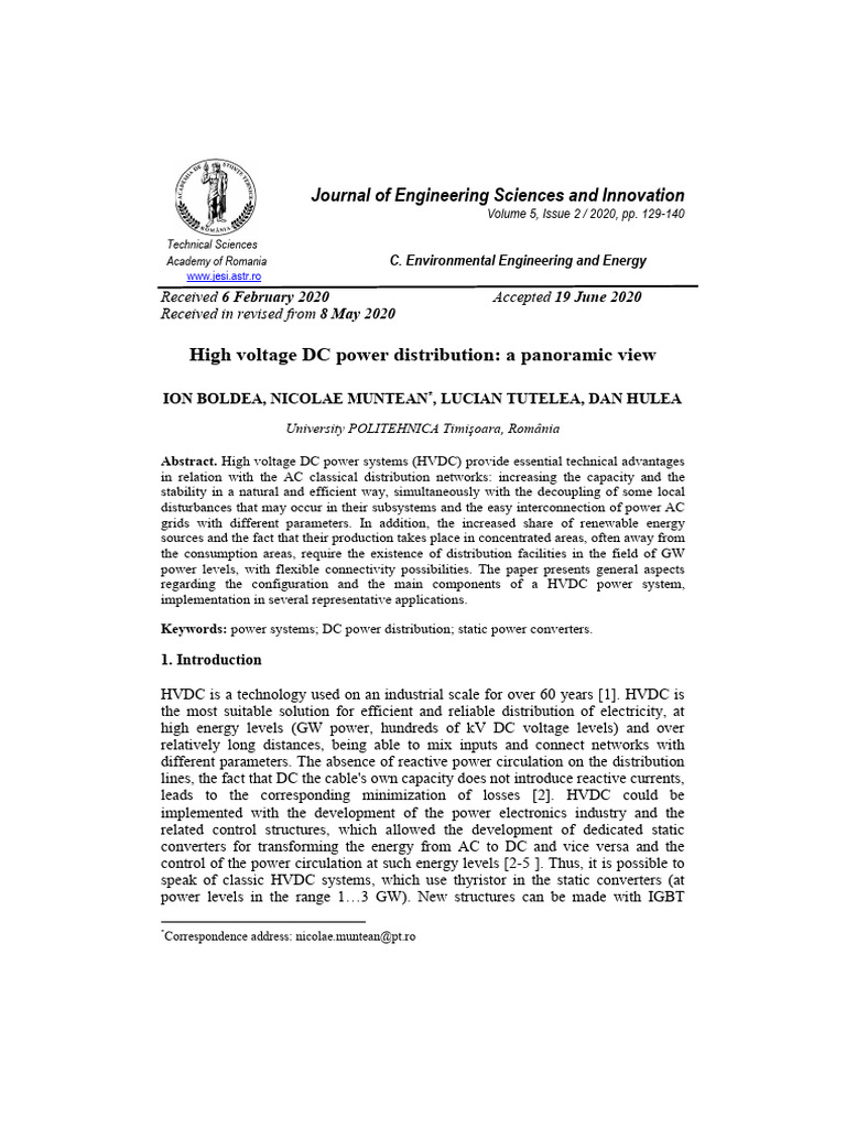 Overview of High Voltage DC Power Systems | PDF | High Voltage Direct ...