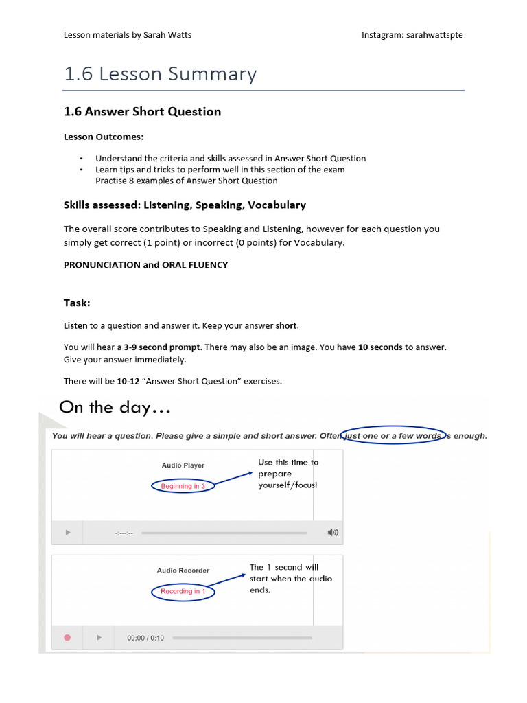 Lesson+1.6+Summary+ +Answer+Short+Question | PDF
