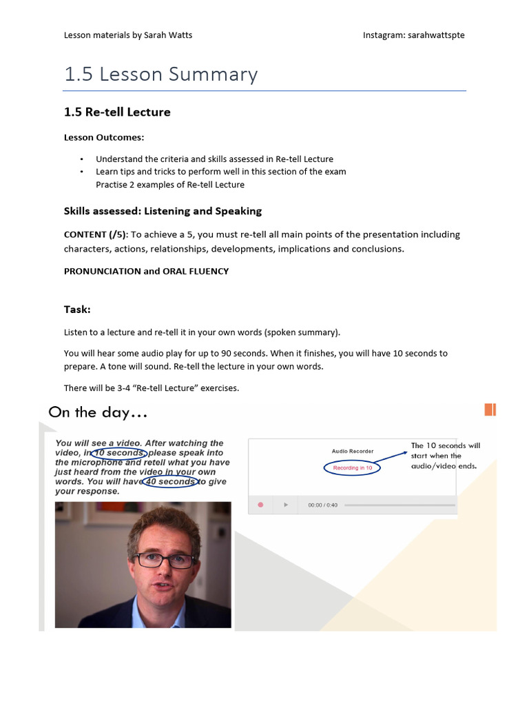 Lesson+1.5+Summary+ +re Tell+Lecture | PDF | Moon | Space Exploration