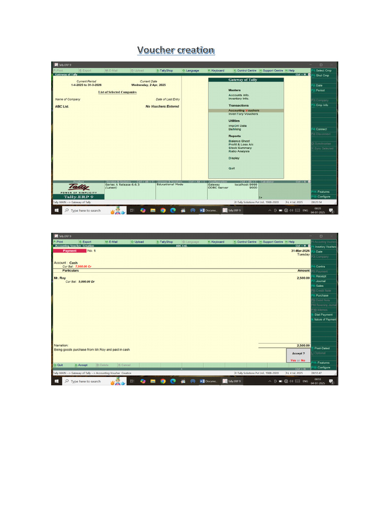 Voucher Creation | PDF