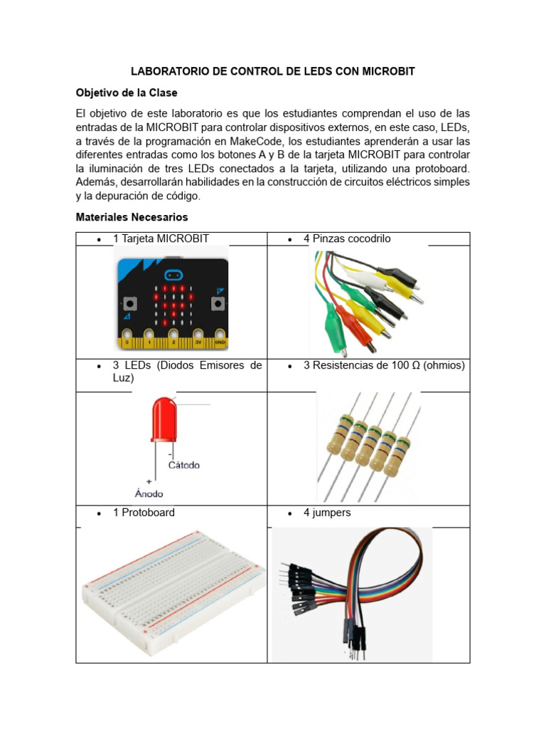 Control de LEDs con Microbit y MakeCode | PDF | Diodo emisor de luz ...
