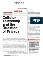 Cellular Telephony and The of Privacy