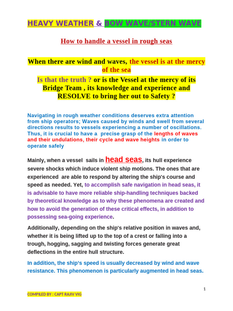 01a-3.7 & 3.10 - SH in Heavy Weather | PDF | Ships | Watercraft