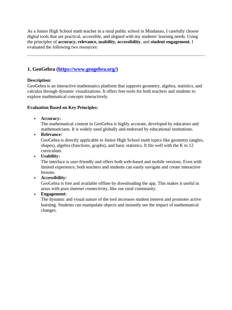 Evaluating Learning Resources Pdf