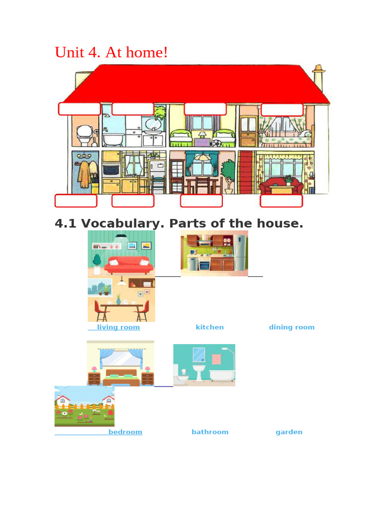 Vocabulary: Parts of the House | PDF | Room | Kitchen