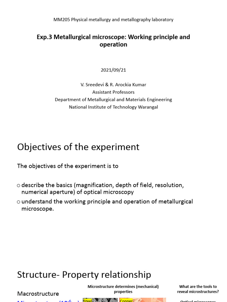 2021-22 IIBTech 4 Metallurgical Microscope | PDF | Angular Resolution ...