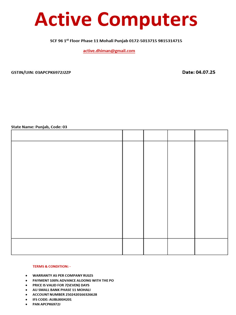 Quotation Amar Hospital Printer | PDF