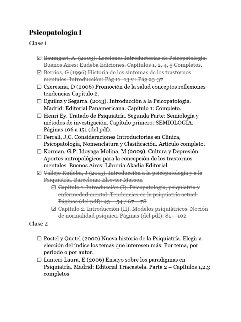 Introducción a la Psicopatología y Psiquiatría | PDF | Psicopatología ...