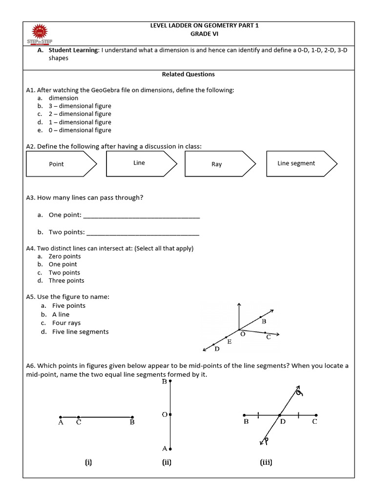 Geometry Concepts for Grade VI Students | PDF | Line (Geometry) | Euclid