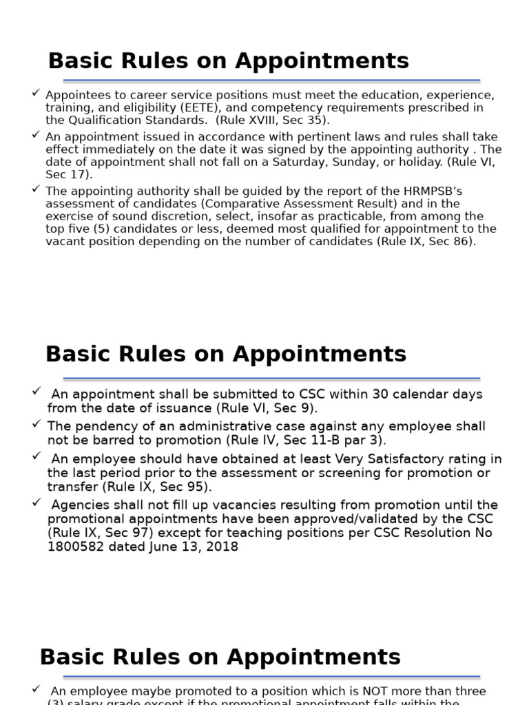 Essential Guidelines for Appointments | PDF
