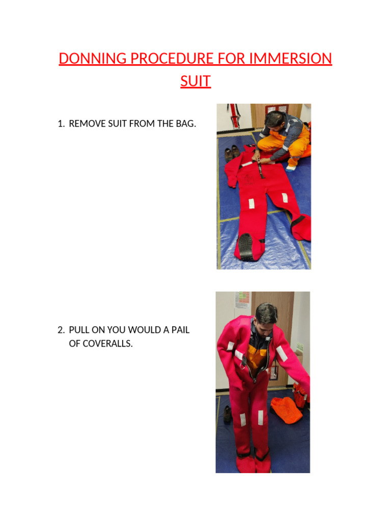 Immersion Suit Donning Procedure | PDF