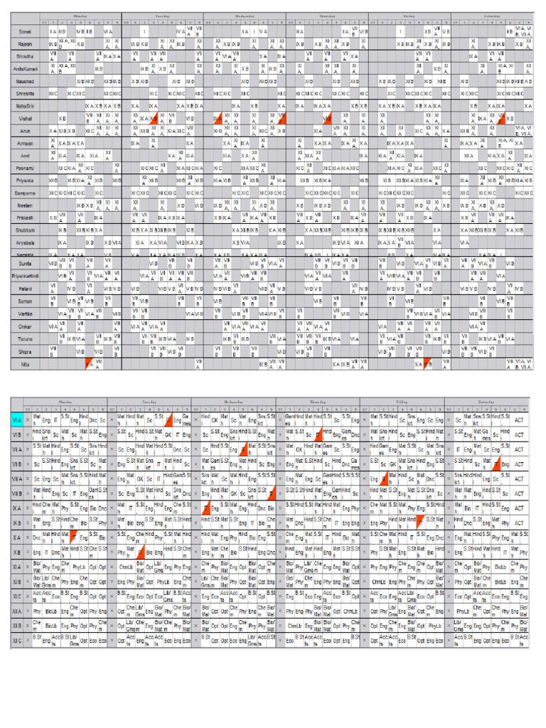 Timetable Aug Nitu | PDF