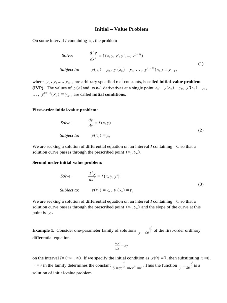 Understanding Initial Value Problems | PDF | Differential Equations ...