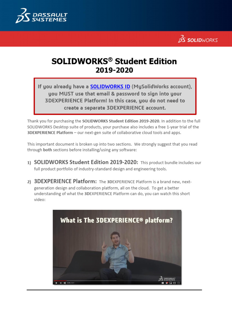SOLIDWORKS Student Edition 2019-2020 Guide | PDF | Computer File | Software