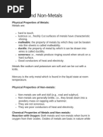 Physical Properties of Metals and Non-Metals | PDF | Metals ...