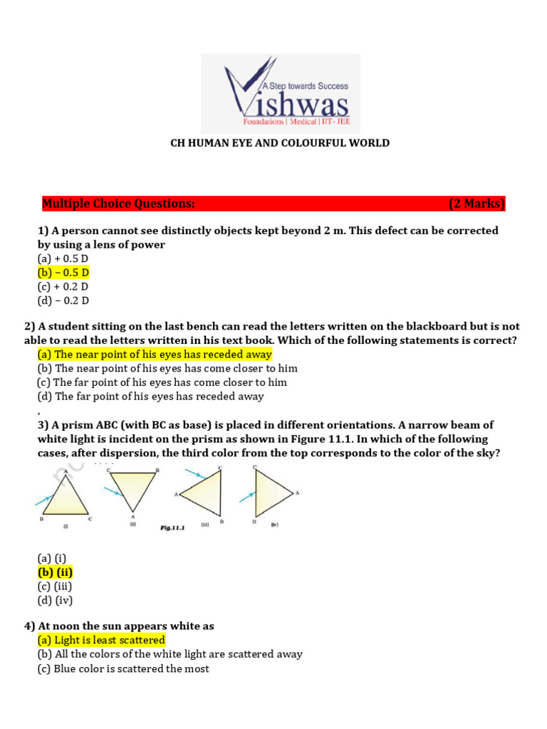 Vision Correction and Light Phenomena | PDF | Eye | Rainbow