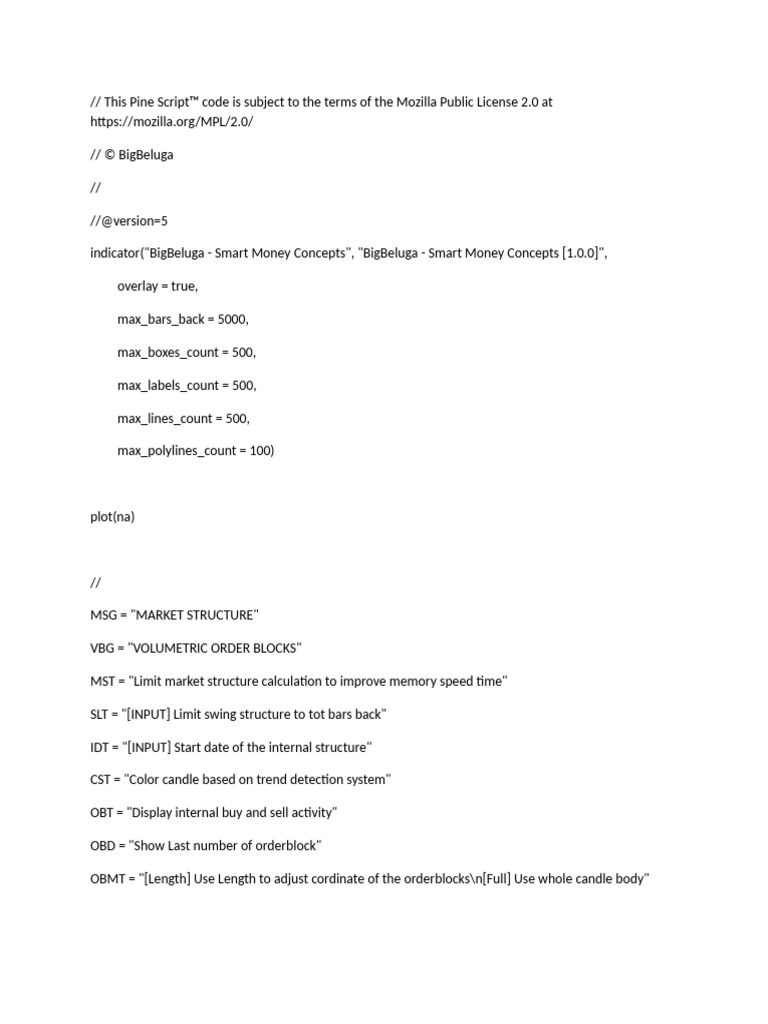 BigBeluga Smart Money Concepts Script | PDF