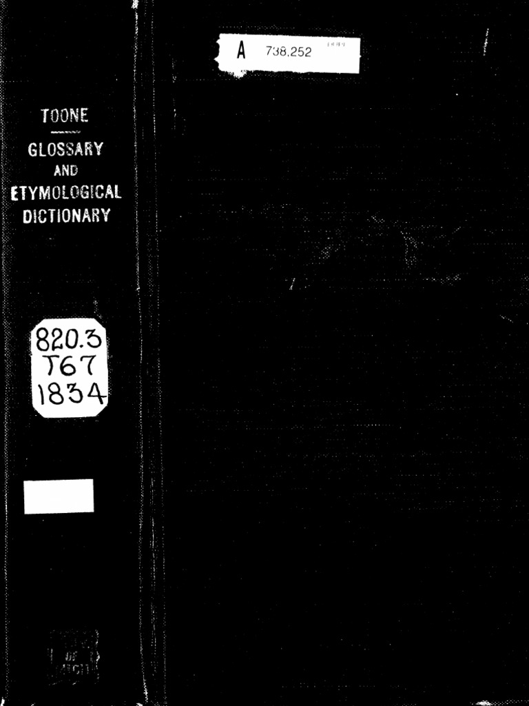Etymological Dictionary Overview | PDF