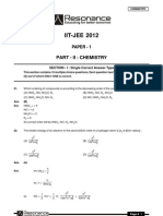 IITJEE 2012 Solutions Paper-1 Chemisrty English
