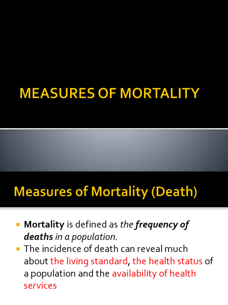 Understanding Mortality Rates and Measures | PDF | Childbirth | Infant ...