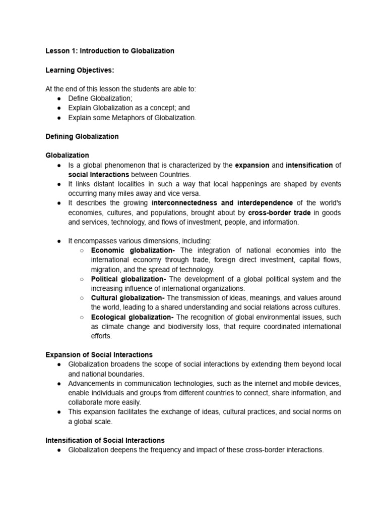 Understanding Globalization Concepts | PDF | Globalization | Social ...