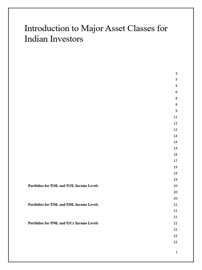 Asset Classes for Indian Investors Guide | PDF | Bonds (Finance ...