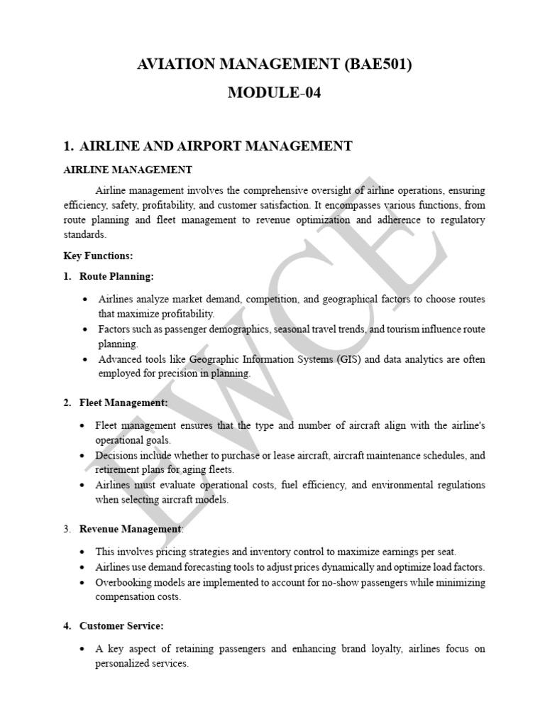 Aviation Management Module-04 | PDF | Airlines | Human Resource Management
