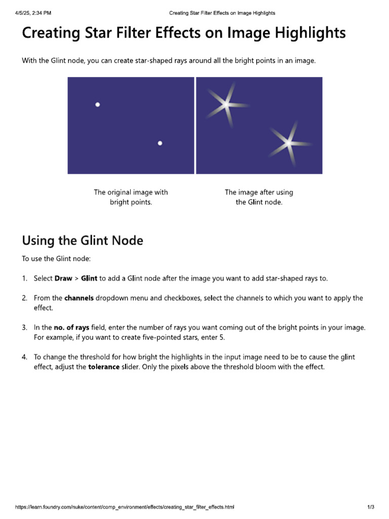 Creating Star Filter Effects On Image Highlights | PDF