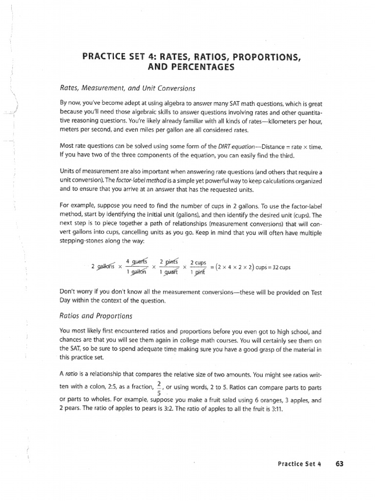 Ratios Rates Etc Sat | PDF
