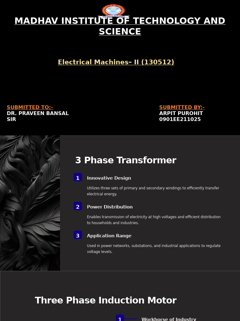 Overview of Three Phase Electrical Machines | PDF