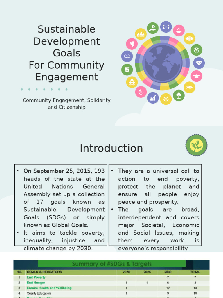 Community Engagement for SDGs | PDF | Sustainability | Sustainable ...