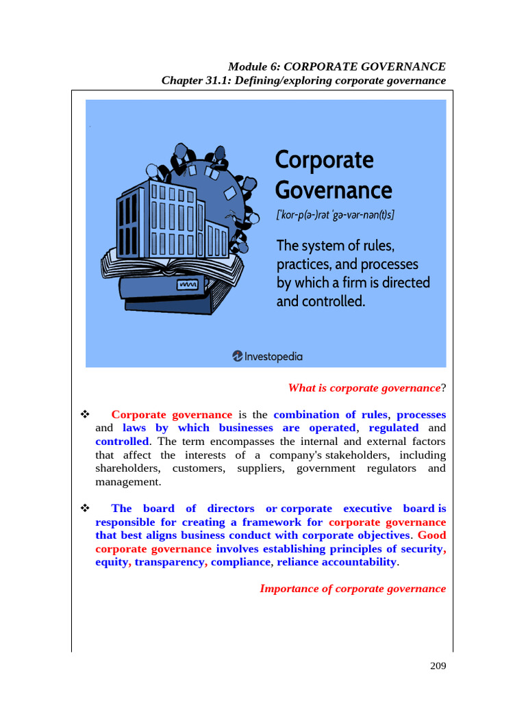 Understanding Corporate Governance Essentials | PDF | Corporate ...