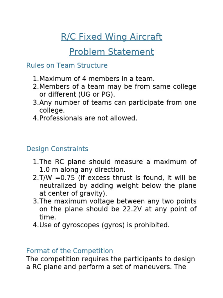 R/C Plane Contest Guidelines and Rules | PDF | Gyroscope | Gliding