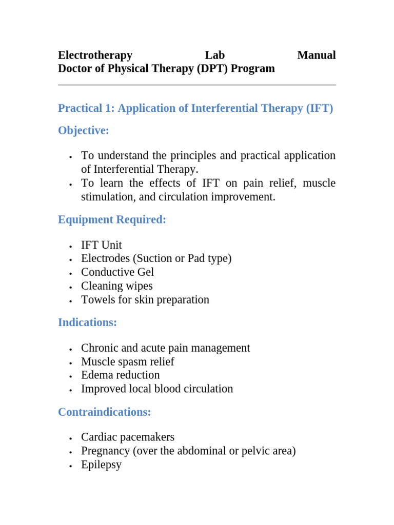 Electrotherapy Techniques for DPT Students | PDF | Pain Management | Pain