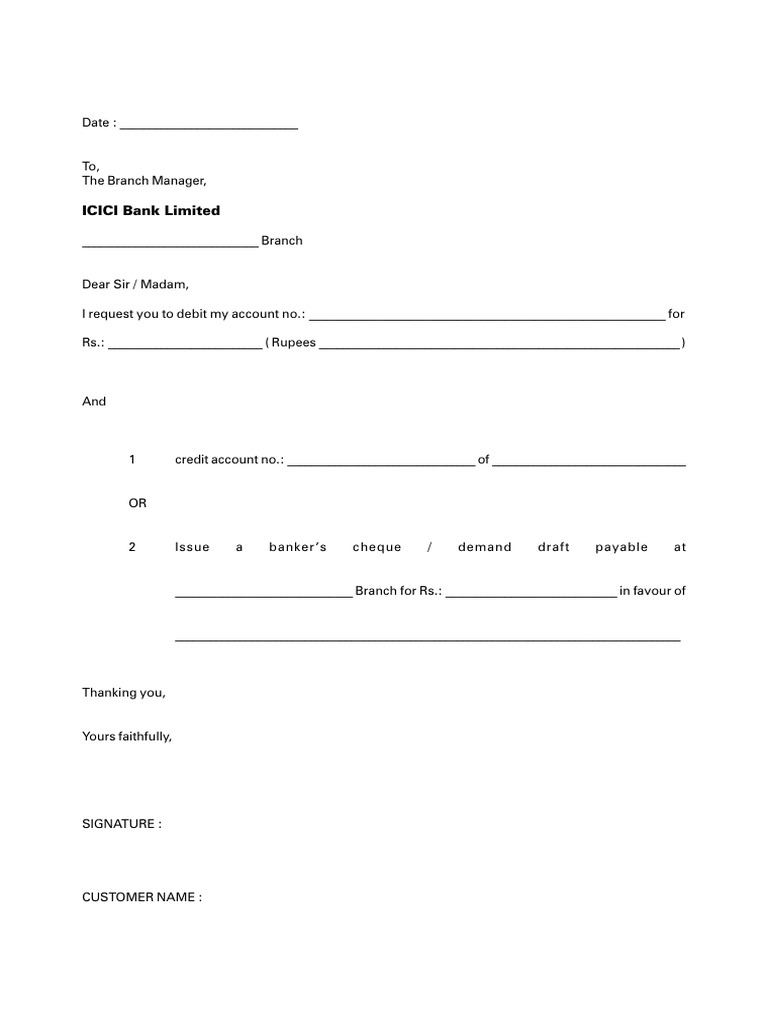 ICICI Bank Debit Authorization Request | PDF