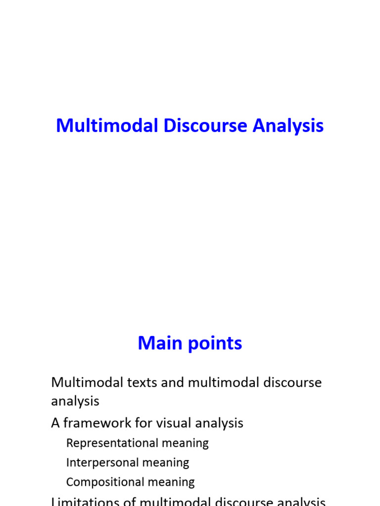 Multimodal Discourse Analysis Overview | PDF | Semiotics | Human ...