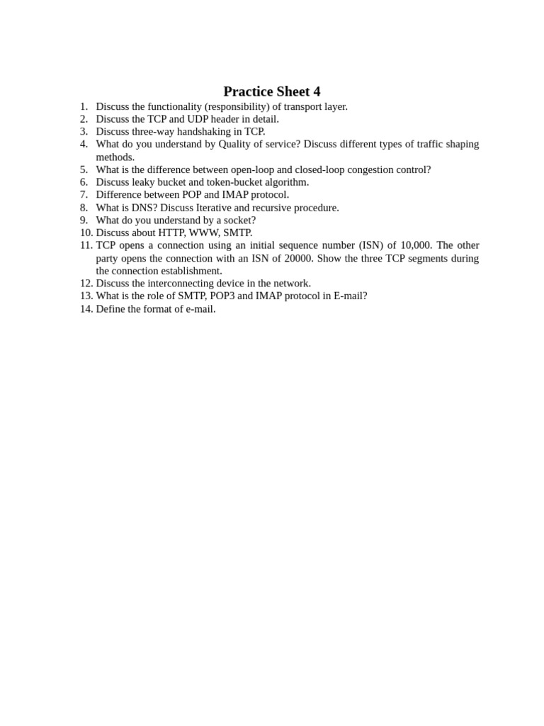 Practice Sheet 4 | PDF