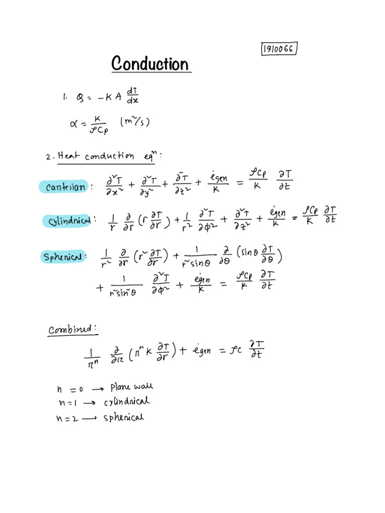 Heat Transfer All Formula | PDF | Thermal Conduction | Dynamics (Mechanics)
