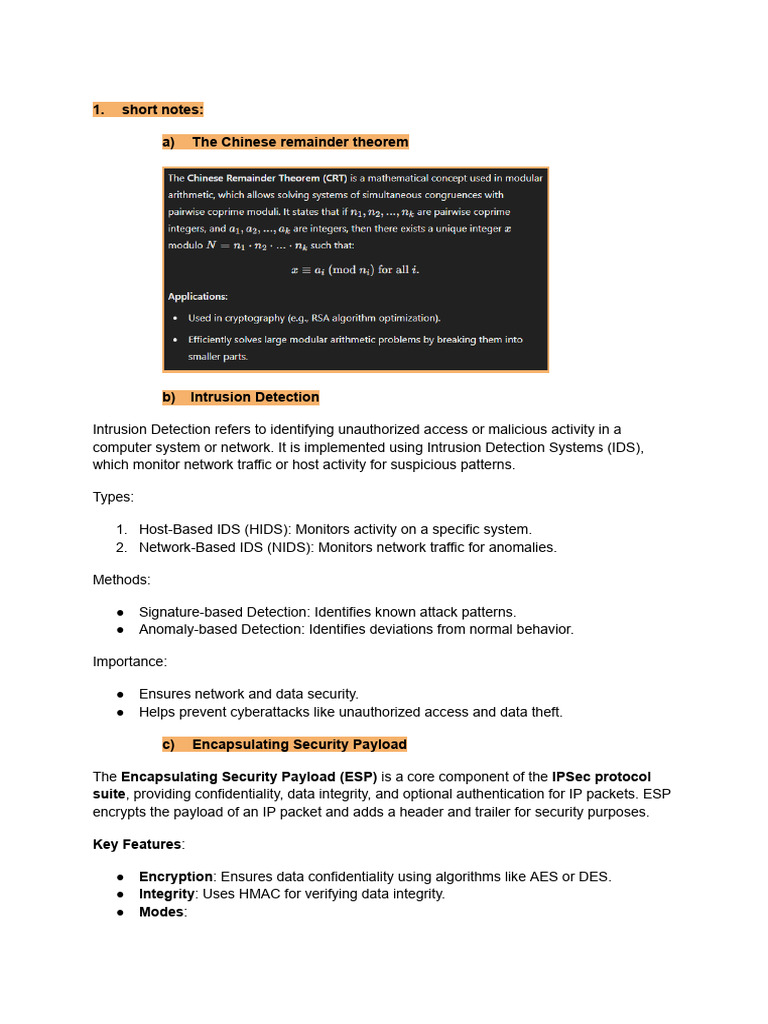 Intrusion Detection and Security Protocols | PDF | Cryptography ...