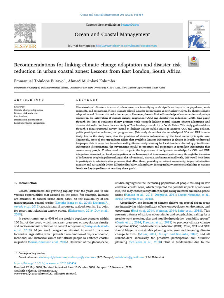 Climate Adaptation & Risk Reduction in East London | PDF | Ecological ...