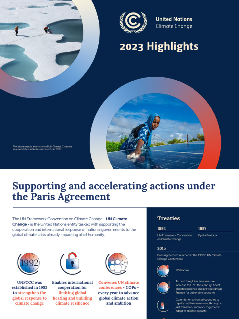 UN Climate Change Activities Summary 2023 | PDF | United Nations ...