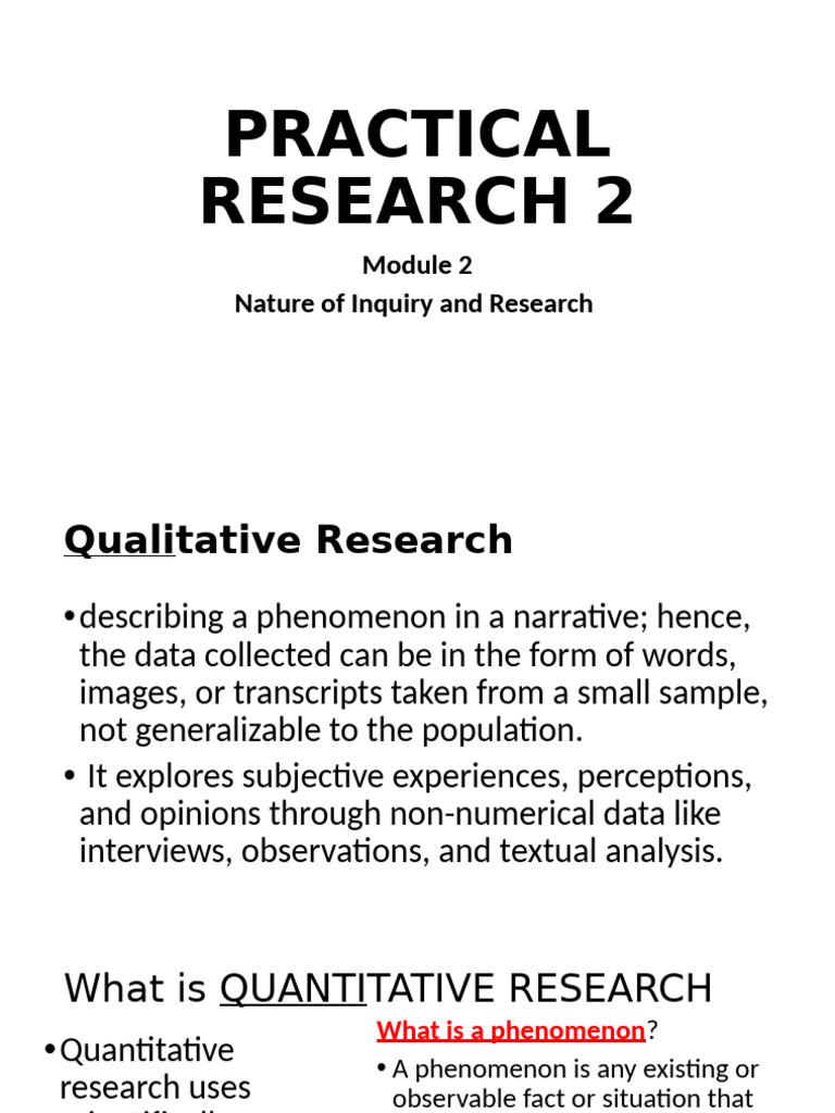 Practical Research 2 Module 1 June 2025 | PDF | Quantitative Research ...