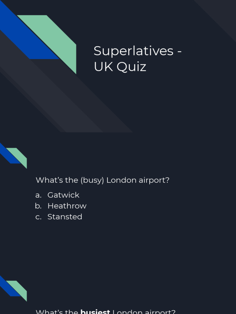Superlatives - UK Quiz | PDF