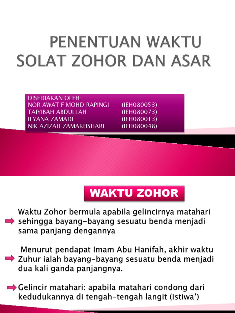 Present Zohor Dan Asar Esk