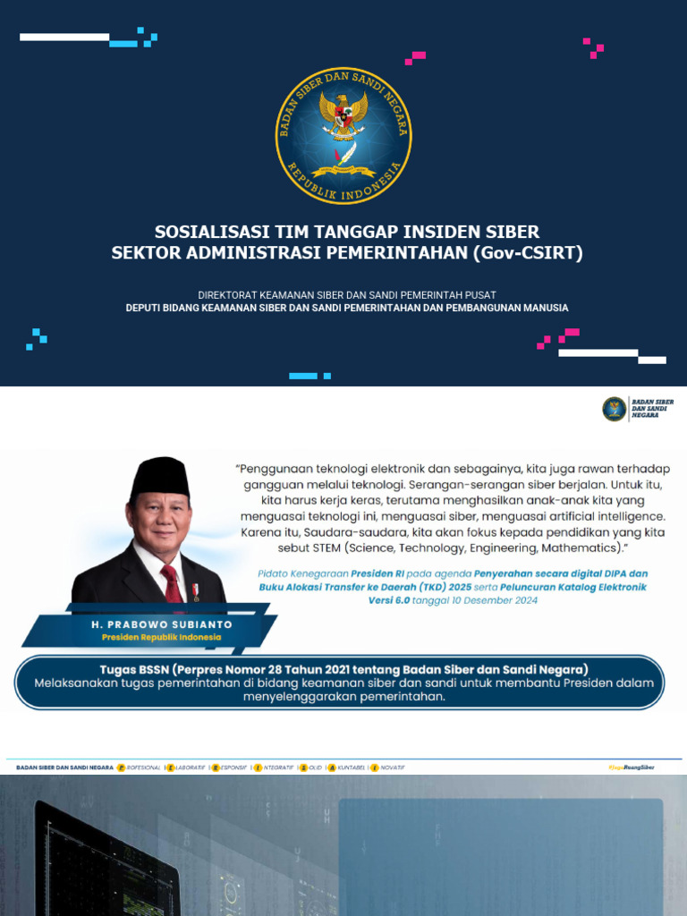 Sosialisasi Gov-CSIRT untuk Keamanan Siber | PDF
