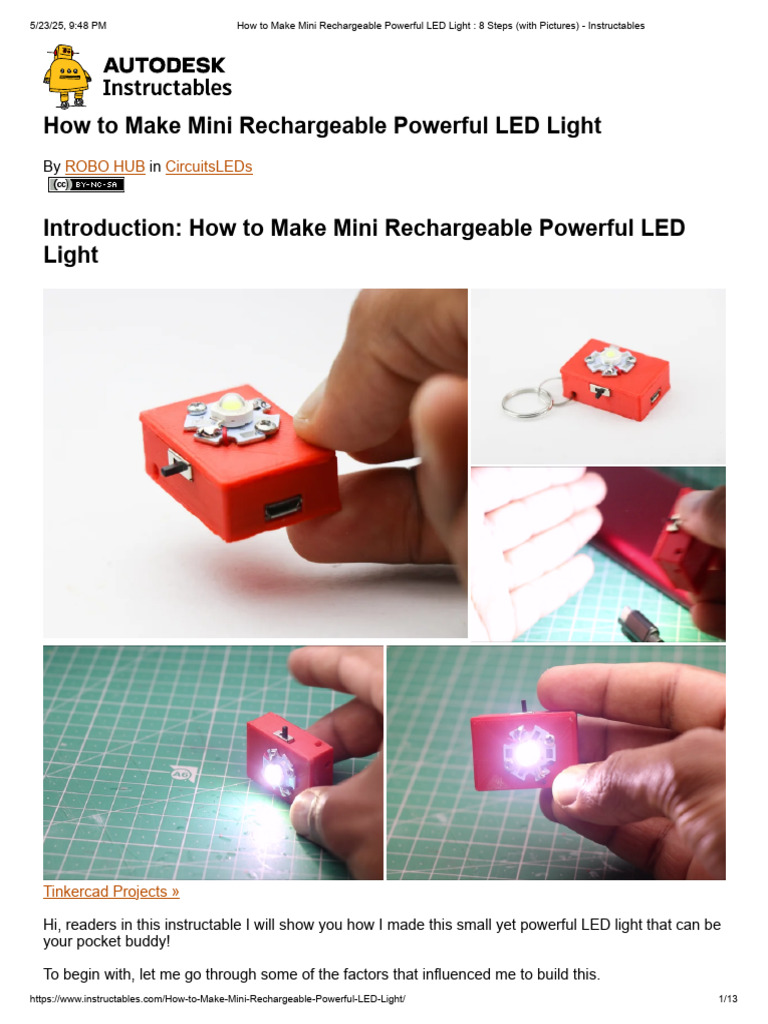DIY Mini Rechargeable LED Light Guide | PDF | Printed Circuit Board ...